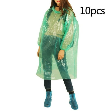 Clair fit pour Hommes et Femmes Pack durgence Familial imperm/éable jetable pour Adultes Richaa Ponchos de Pluie pour Adultes jetables avec Cordon de Serrage Paquet de 6 Parfait pour Disneyland